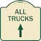 Signmission Driveway All Trucks Move Ahead W/ Up Arrow Heavy-Gauge Aluminum Sign, 18" x 18", TG-1818-24131 A-DES-TG-1818-24131 - alternate 1